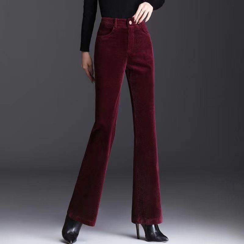 High-grade Bootcut Trousers Women's Corduroy Flared Pants Draping Effect - Velora