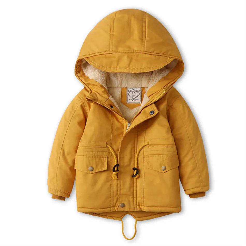 Children Cashmere Hoodie Windproof Winter jacket kids - Velora