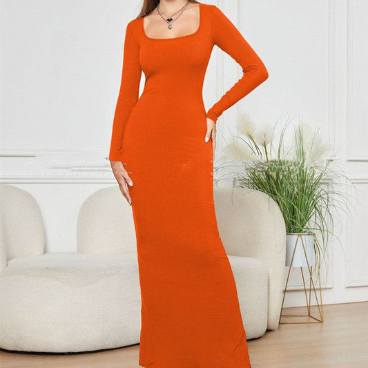 Two-in-one With Lining Double-layer Belly Contracting Hip Lifting Long Sleeve Narrow Dress - Velora