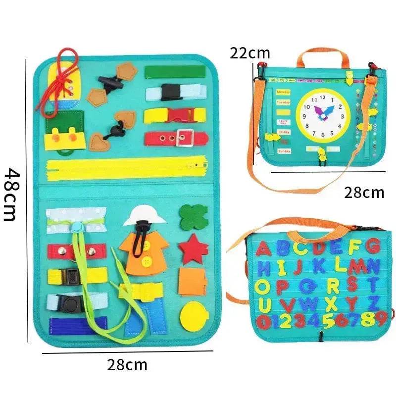 New Busy Book Children's Busy Board Dressing And Buttoning Learning Baby Early Education Preschool Sensory Learning Toy - Velora
