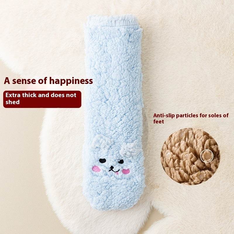 Winter Floor Socks Velvet Thicken Warm Coral Velvet Cute Socks Japanese-style Home Footwear Non-slip Socks New Year Gifts Winter Gadgets - Velora