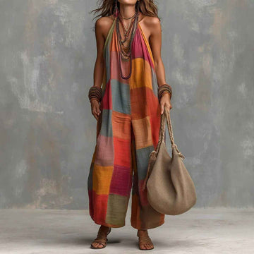New Style Casual Printed Plaid Jumpsuit Womens Clothing