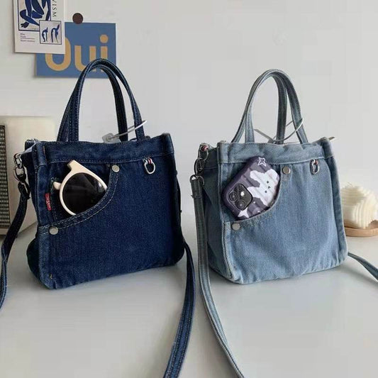 Sophisticated Mini Denim Bag Versatile Portable - Velora