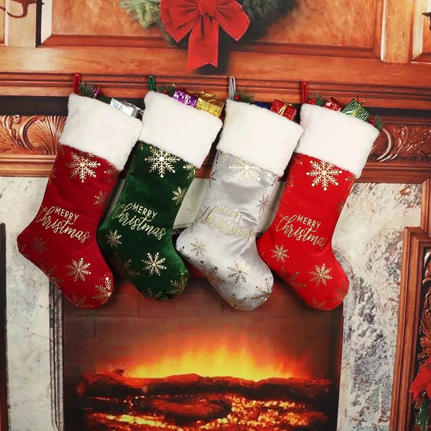 Christmas Decorative Stockings Embroidery Candy - Velora