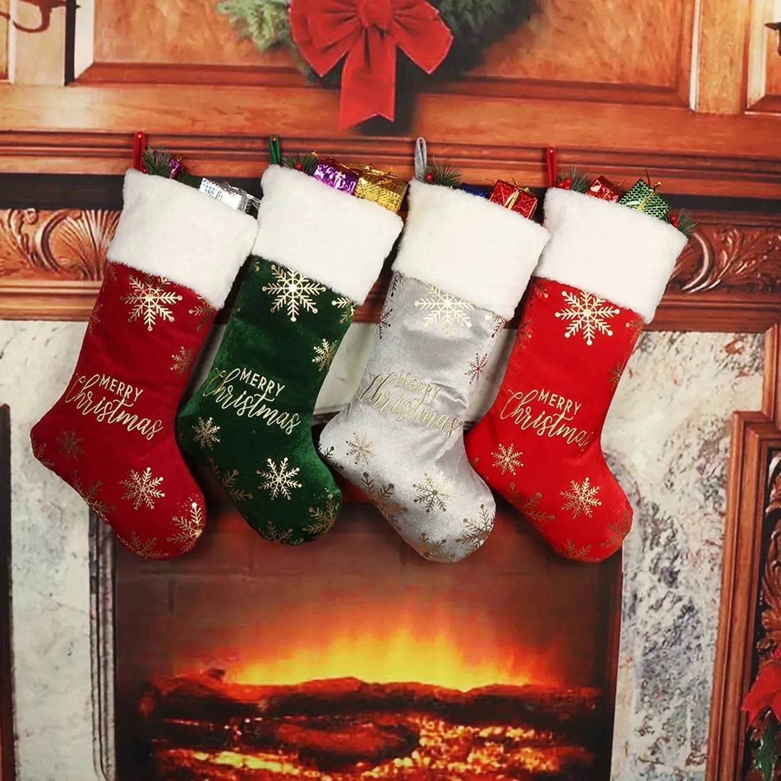 Christmas Decorative Stockings Embroidery Candy - Velora
