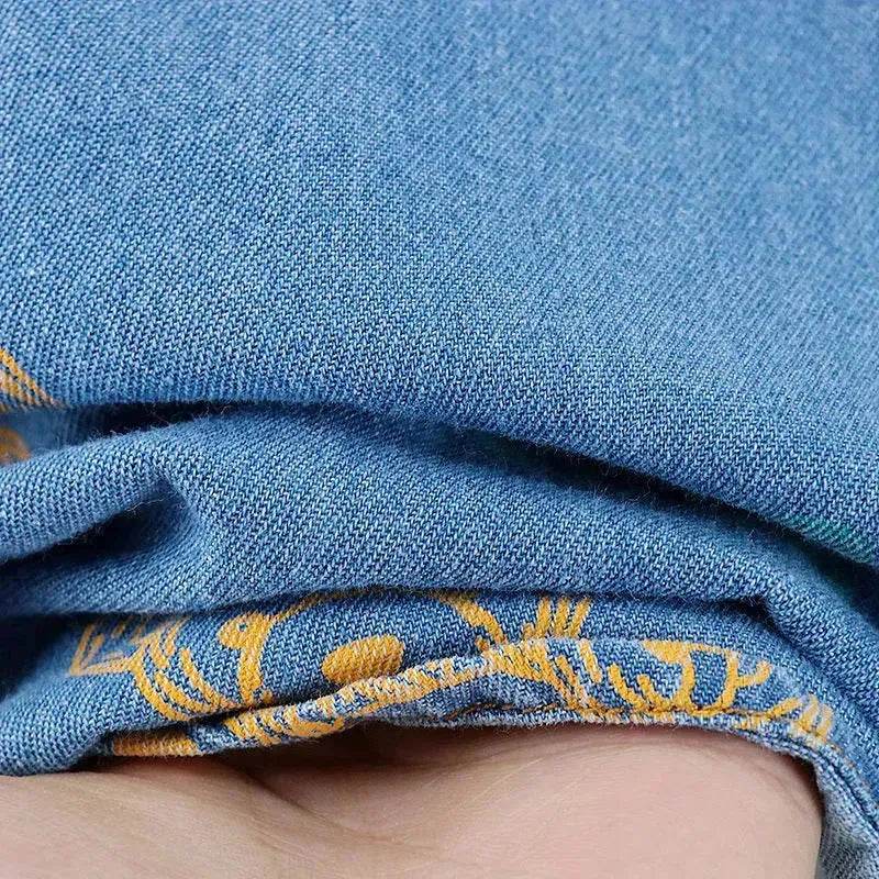 Denim Short Sleeve Shirt Outfit Trendy Handsome Clothes Boys Denim two piece for boys - Velora