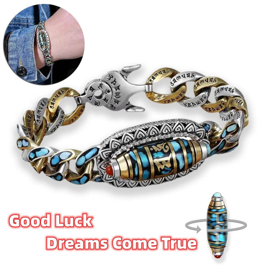 Fashion Jewelry New Men's Bracelet Personality Retro Transfer Rotating Nine Eye Pearl Bracelets High-end Gift - Velora
