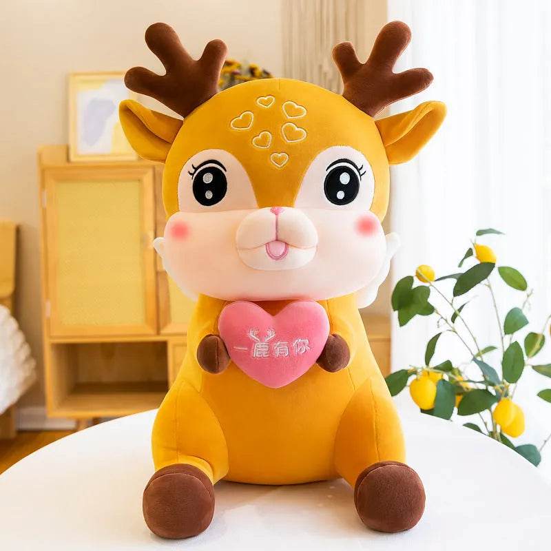 Cute Sika Deer Plush Toy Rag Doll Sleeping Pillow - Velora