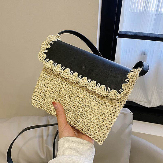 Women's Straw Mori Style Western Style All-matching Beach Crossbody Bag - Velora