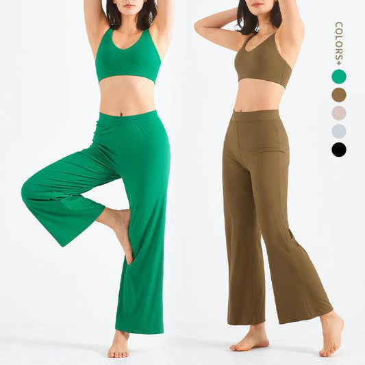 Loose Drawstring Flare Athleisure Wide leg Yoga Pants - Velora