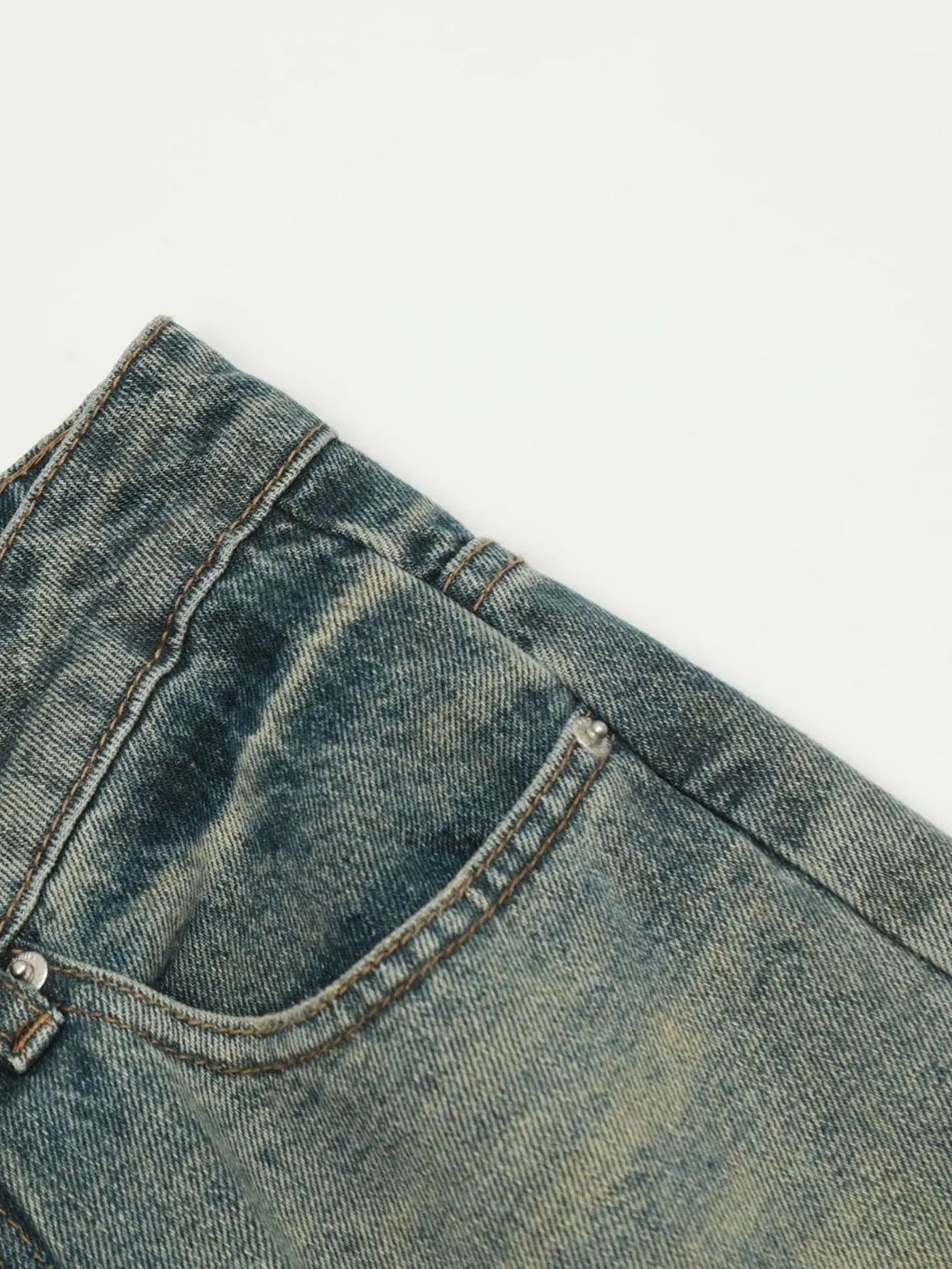 Men's Distressed High-Waist Straight Leg Jeans - Velora