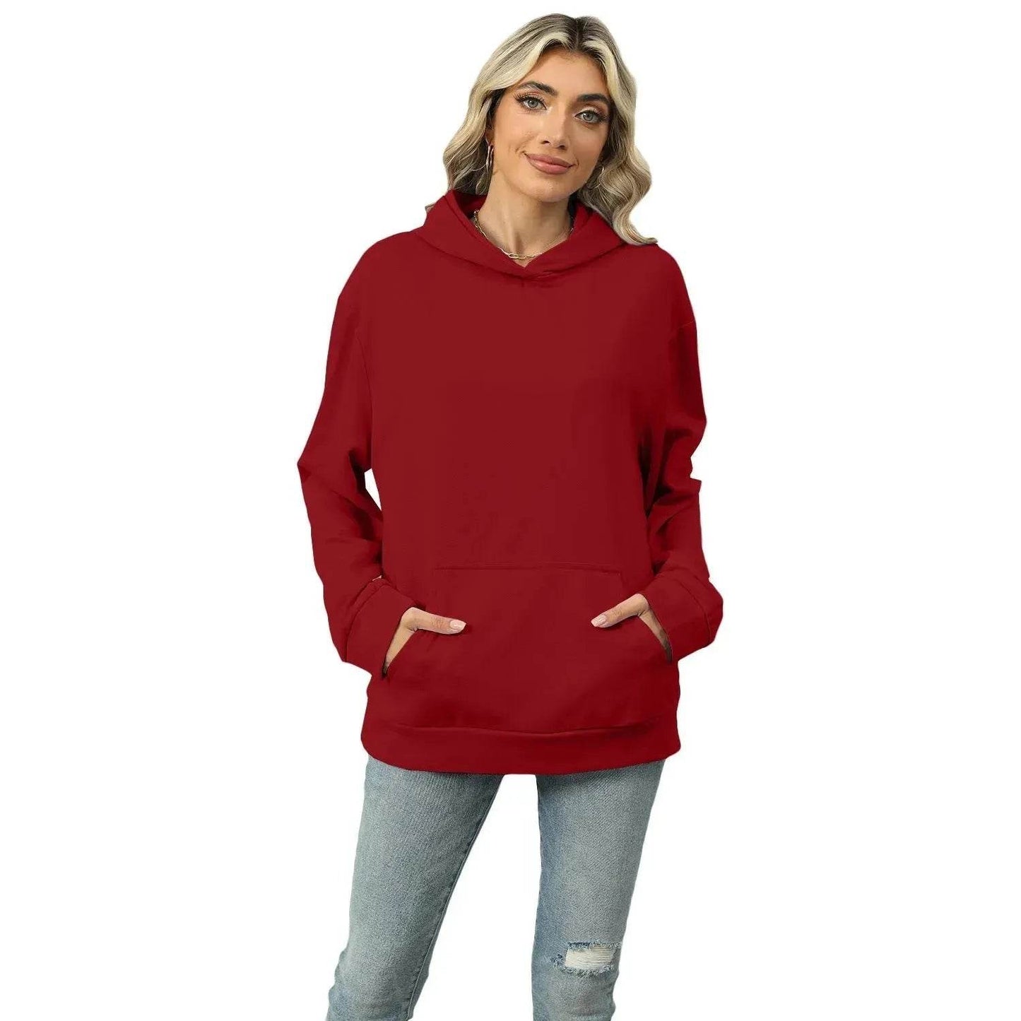 Winter Casual Hooded Pocket Pullover Sweatshirt Women - Velora
