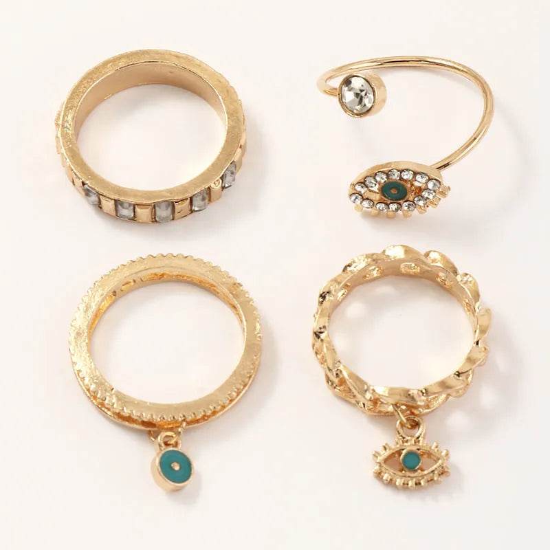 Personalized Punk Wind Demon Eye Diamond Drop Oil Ring for women - Velora