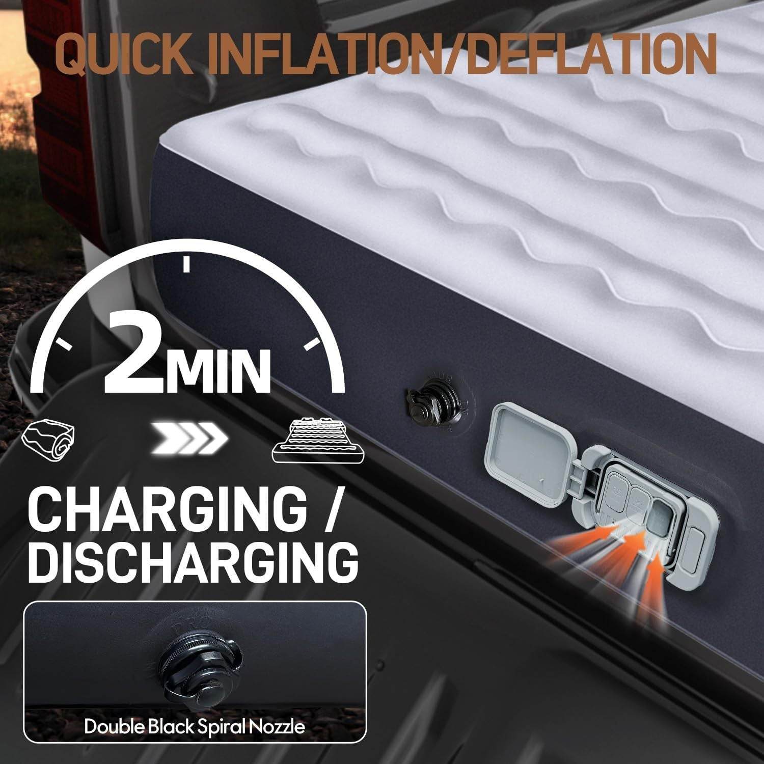 Inflatable Truck Bed Outdoor Camping Air Mattress 6.0-6.5ft - Velora