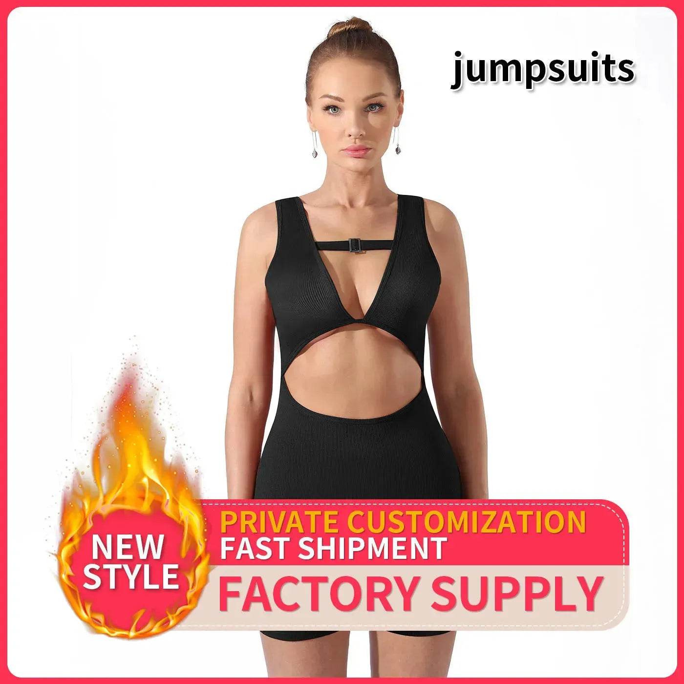 Women Cut out Unitard Short Bodysuit - Velora