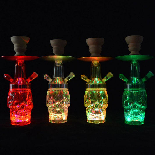 Arabian Acrylic Hookah With Illuminated Skull - Velora