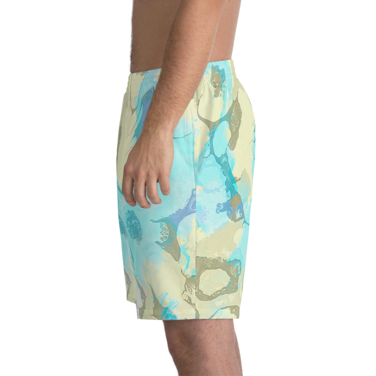 Relaxed fit Men's Elastic Beach Shorts-Sea shells