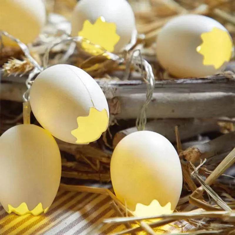 New Easter Broken Shell Egg String Lights Led Egg Lanterns Flashing Lights String Lights Christmas Decoration Lights - Velora