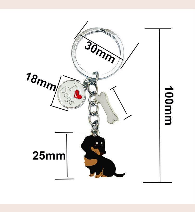 American Style Pet Dog Wax Metal Keychains - Velora