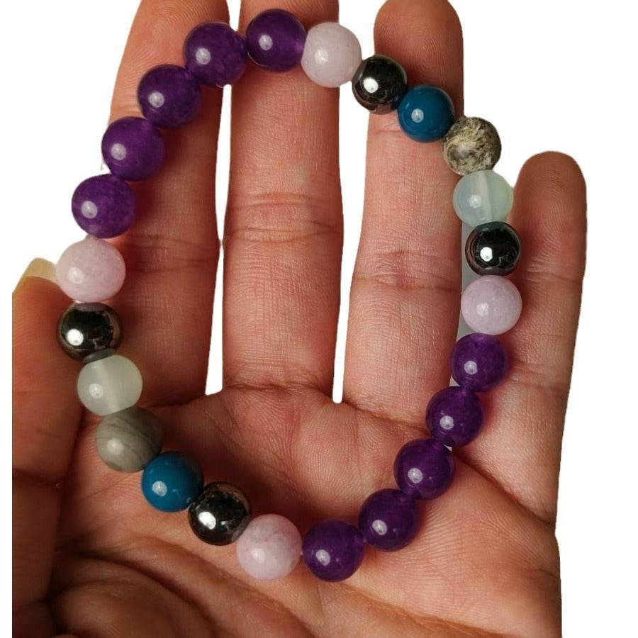 Boho Style 8mm Beaded Gemstone Bracelet Unisex - Velora
