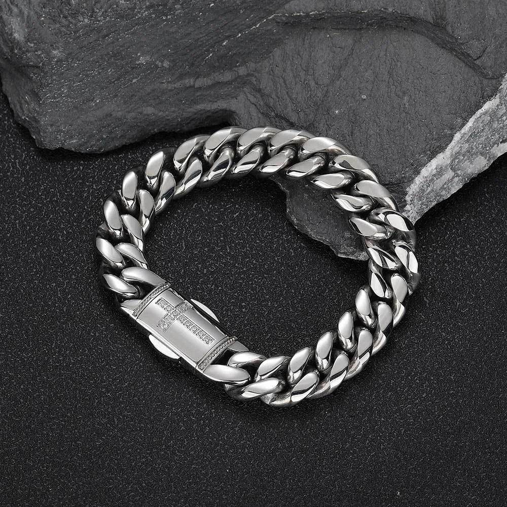 Stainless Steel Cuban Link Chain Personality Bracelet - Velora