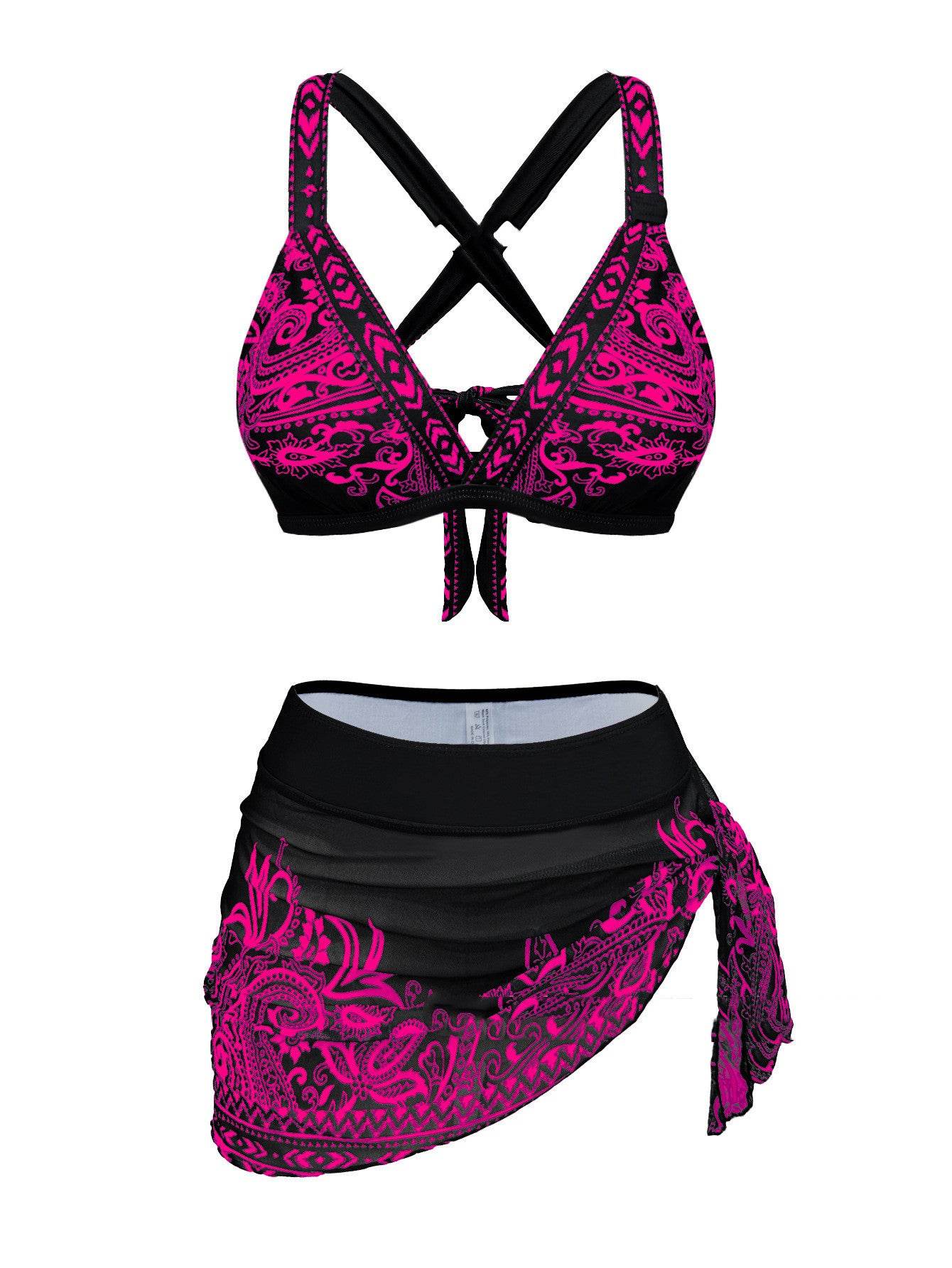 Bikini Split Three-piece Set Gather Thin Advanced Sense - Velora