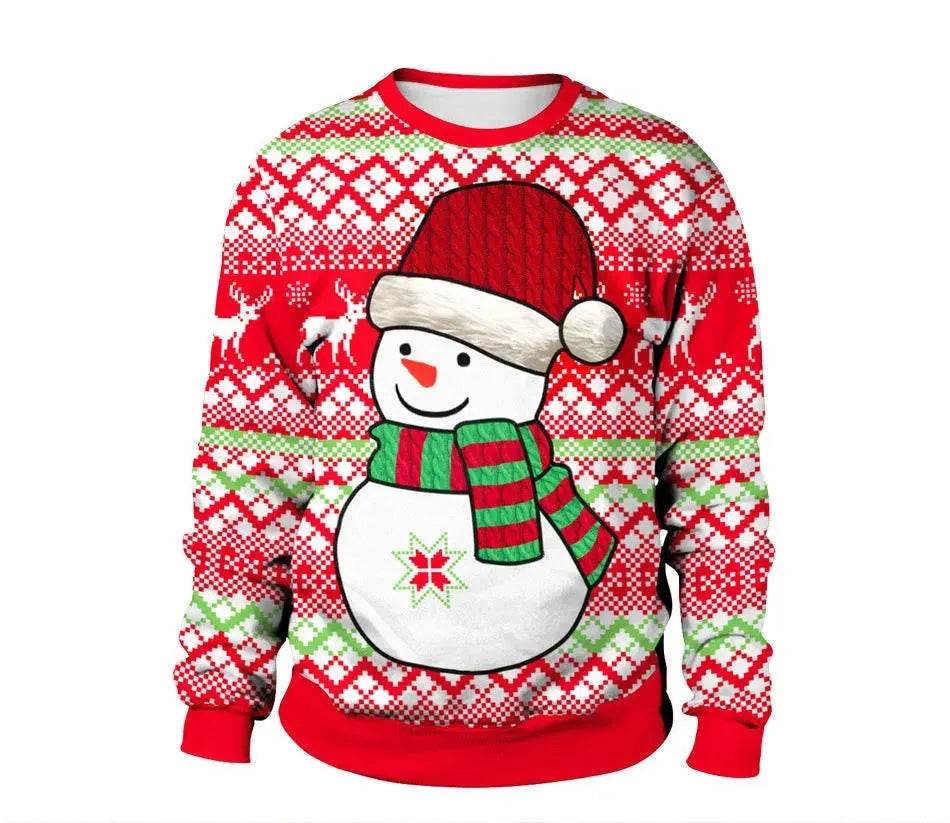 Autumn Winter Fashion Ugly Christmas Sweater Santa Elf Funny Pullover Womens Mens Print Sweaters Tops Clothing - Velora