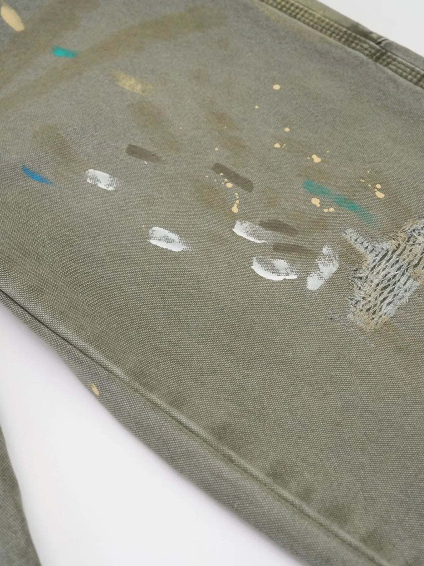 Men's Paint Splattered Wide Leg Jeans - Velora