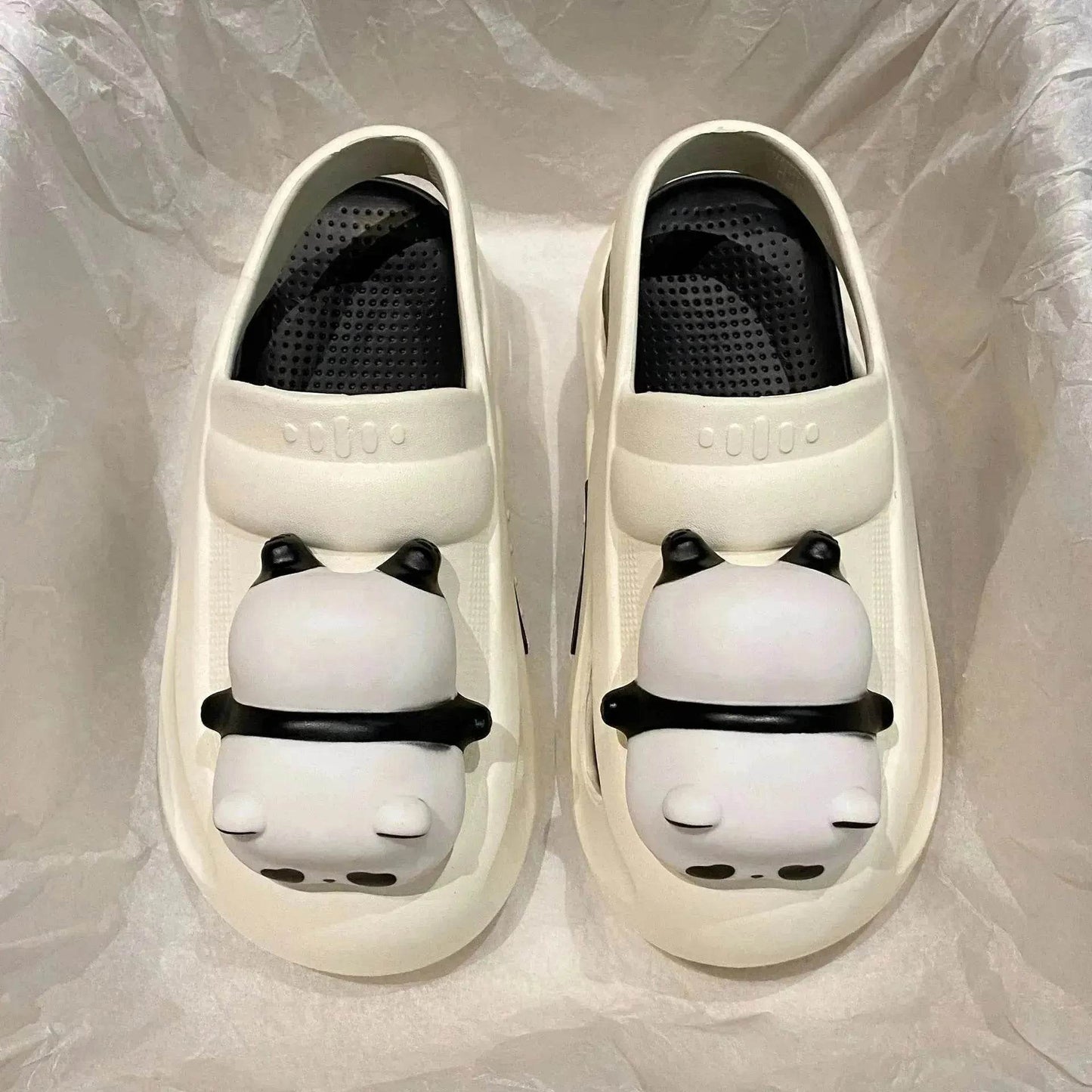 2025 Cute Slipper With Panda Lamp Summer Croc Sandals Femme Light Funny Woman Casual Home Slippers Shoes - Velora