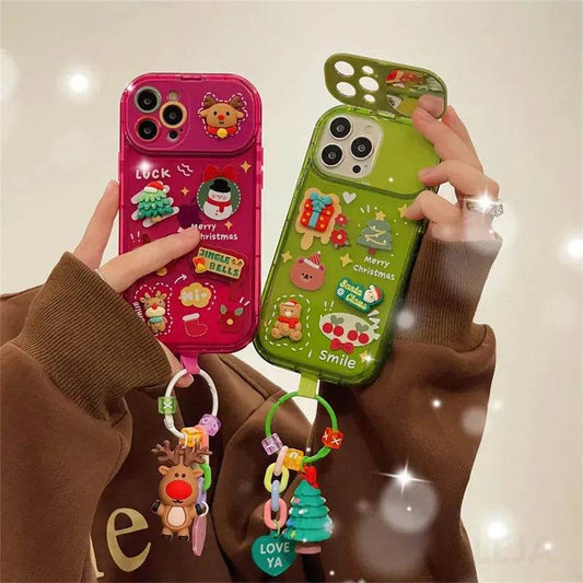 Christmas -Themed Silicone iphone Protective case with pendant girls - Velora