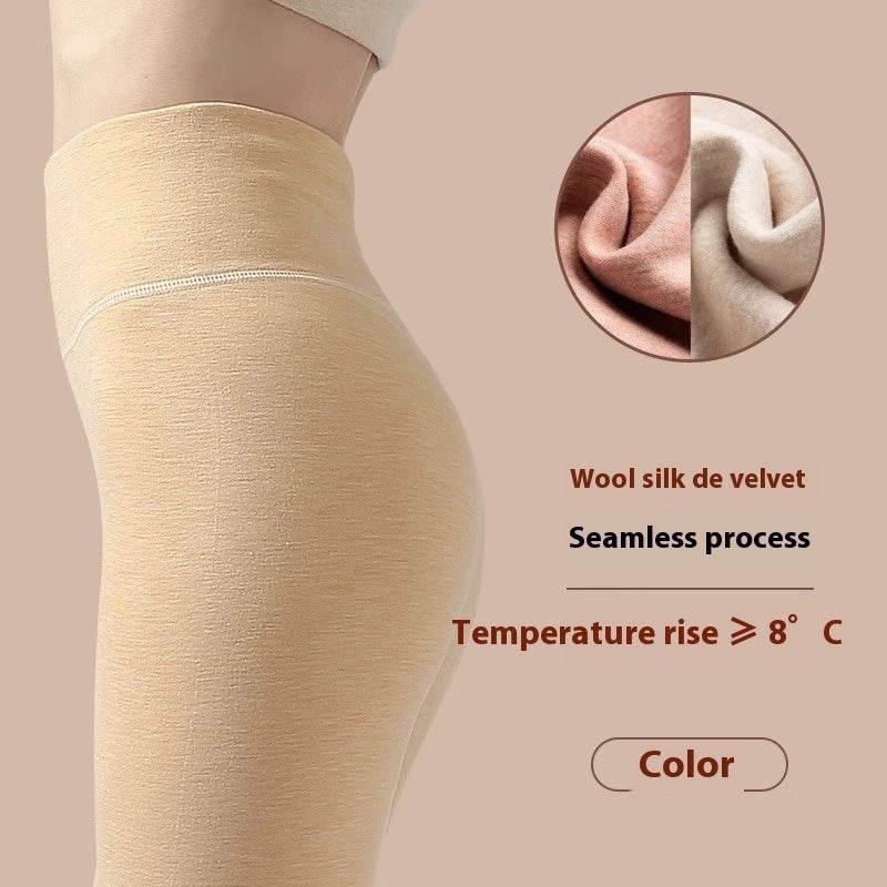 Winter Warm Leggings Cashmere Plus Velvet Tight Pants Fashion High Waist Slim Fit Trousers For Women Clothing - Velora