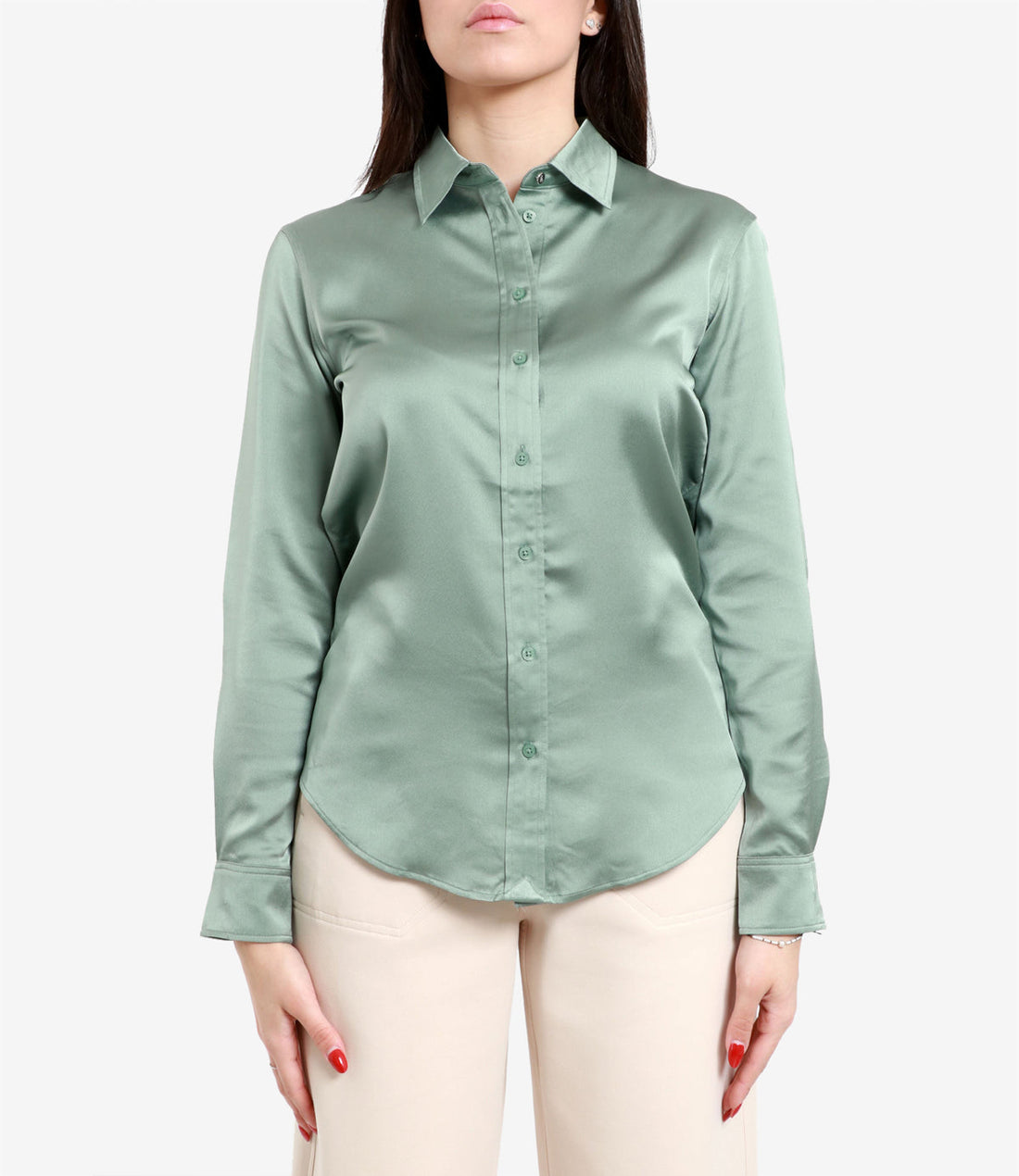 Lauren Ralph Lauren                                 Classic Fit Satin Charmeuse Shirt