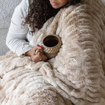 Caramel Swirl Double-sided Minky Blanket