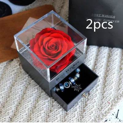 Eternal Flower Rose Jewelry Box for Birthday Presents Valentines Day Wedding Gift Box - Velora