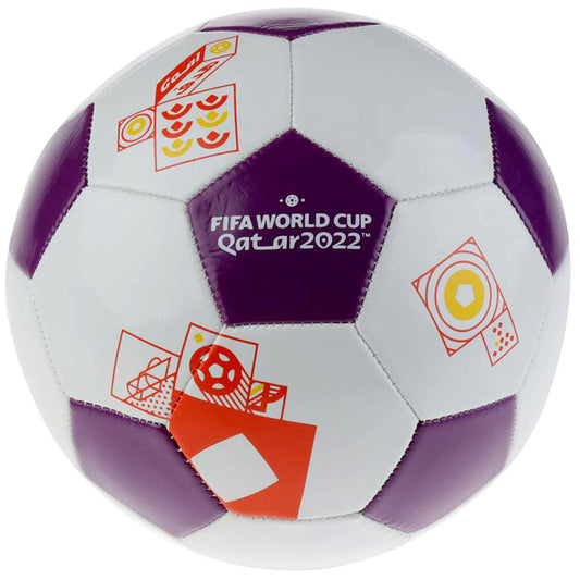 Capelli Sport FIFA World Cup Qatar 2022 Tournament Soccer Ball Souvenir Display Officially Licensed Futbol for Youth and Adult Soccer Players Purple and White