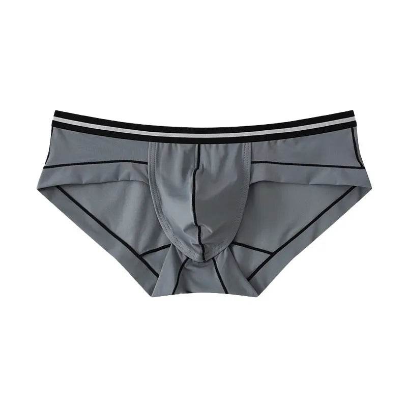 Ice Silk Men's Summer Breathable Solid Color Pouch Brief Underwear - Velora