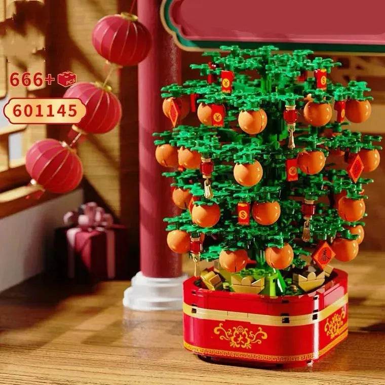 DIY Building Blocks Music Box Christmas Tree Model Desktop Decoration Ornaments Gift Box For Woman Kids Present New Year Gifts - Velora