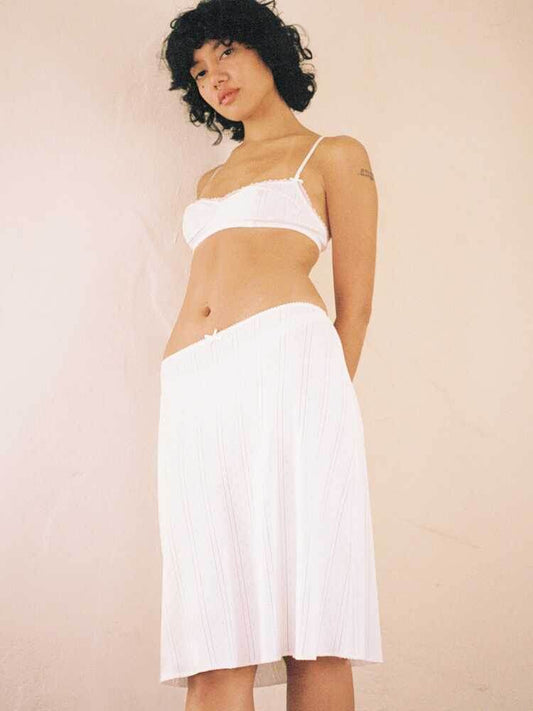 Casual Low Waist cotton Midi sheath skirt - Velora