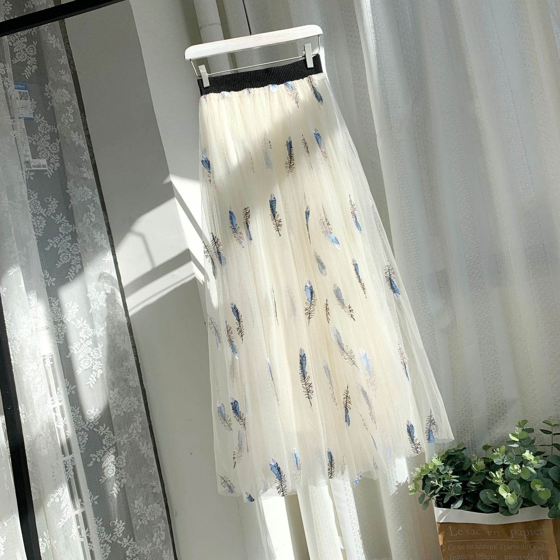 Women's Midi Organza Skirt Fairy Tutu Tulle Skirt - Velora