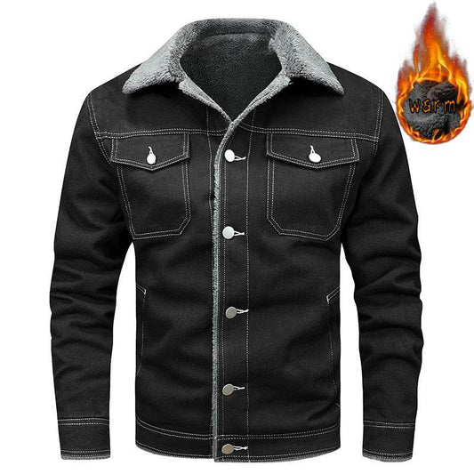 Denim Coat Fleece-lined Men Fashion Brands Jacket - Velora