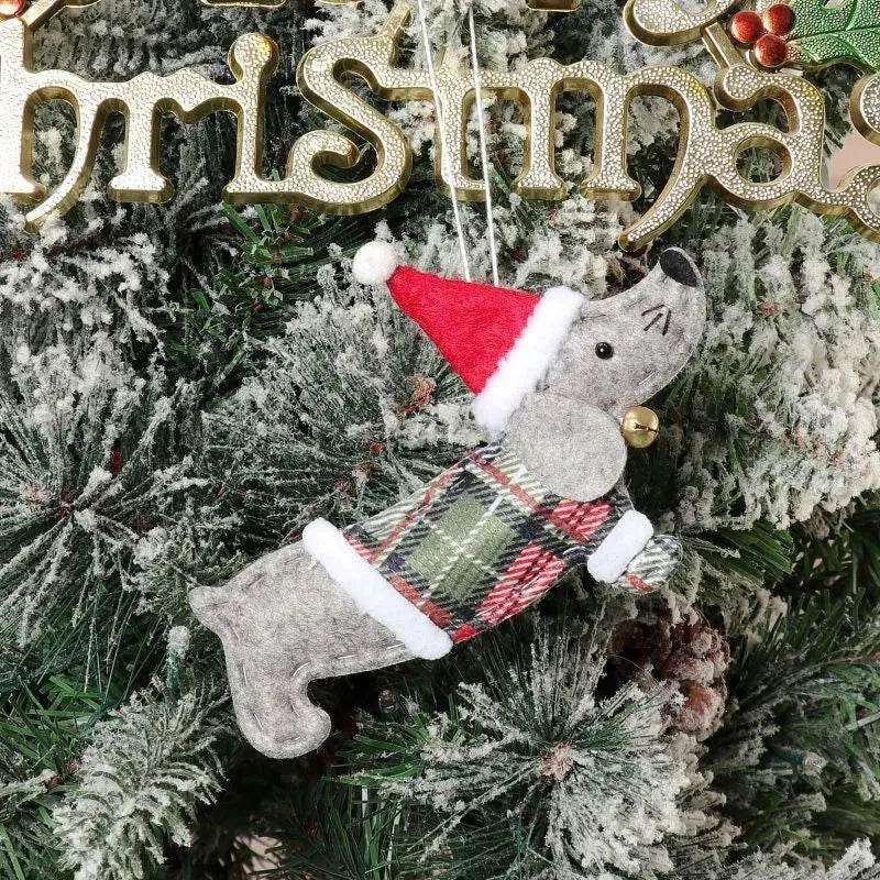 Christmas Decorations Dressing Sausage Dog Small Pendant - Velora