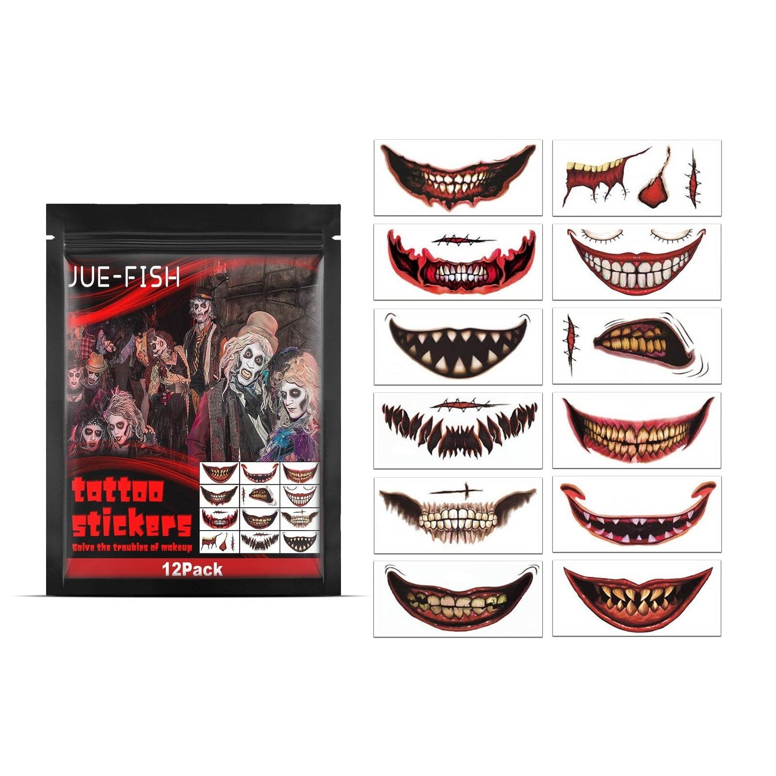 Halloween Horror Party Party Makeup Decoration Mouth Tattoo Stickers - Velora