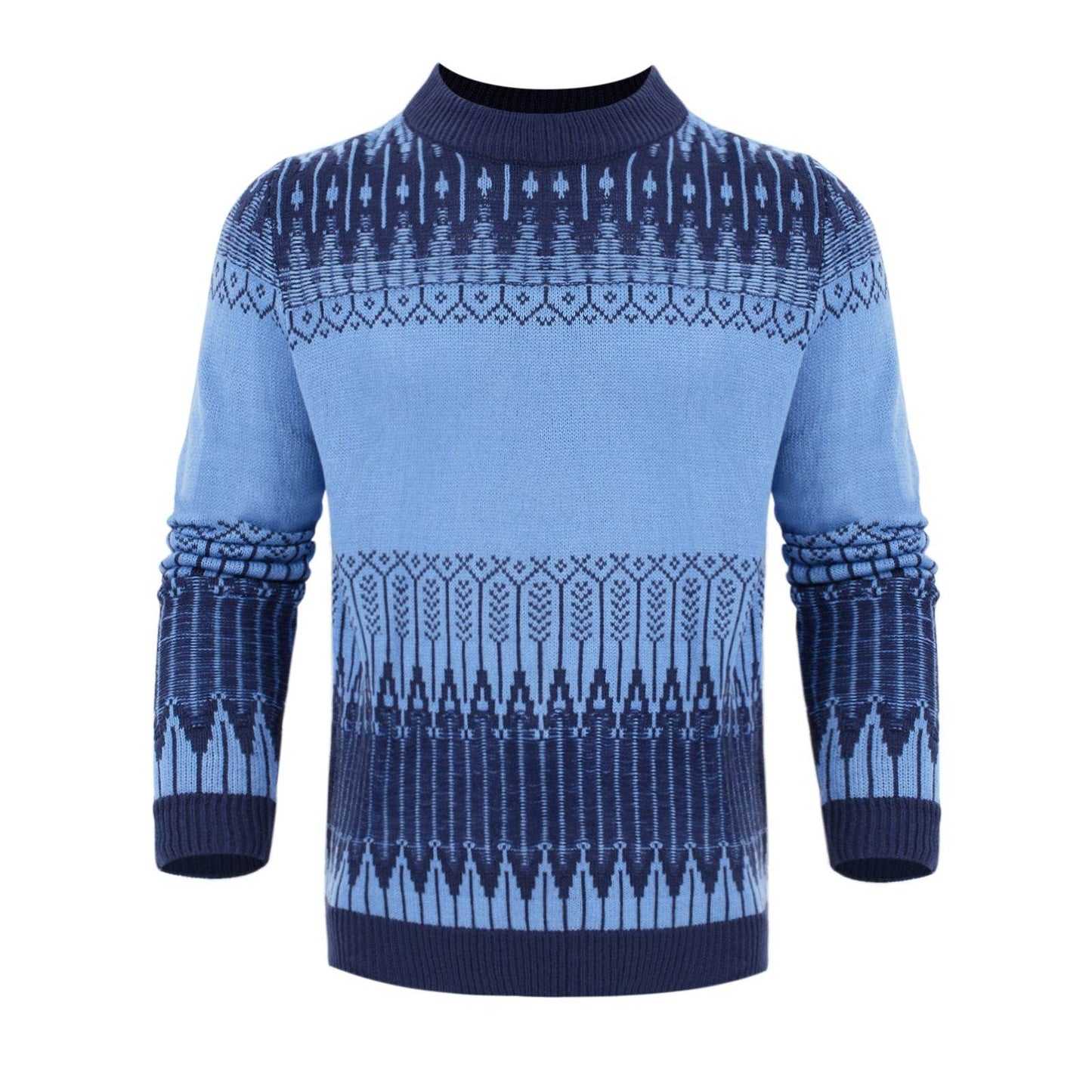 Men's Crewneck Pullover Sweater Unisex Fair Isle Long Sleeve Knitted Sweater - Velora