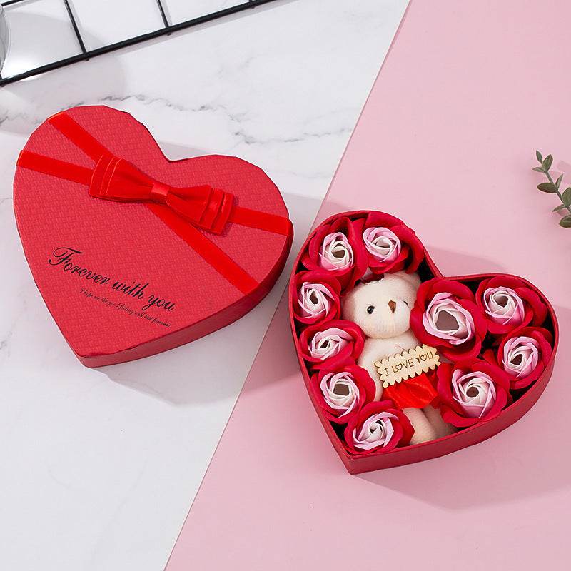 Heart-shaped Rose Red Gift Box New Year Christmas Gift Box Valentine's Day Christmas Gift Mother's Day Birthday Gift - Velora