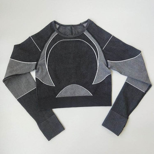 Women Tight Long Sleeve Fitness Workout Yoga Running Gym Crop top - Velora