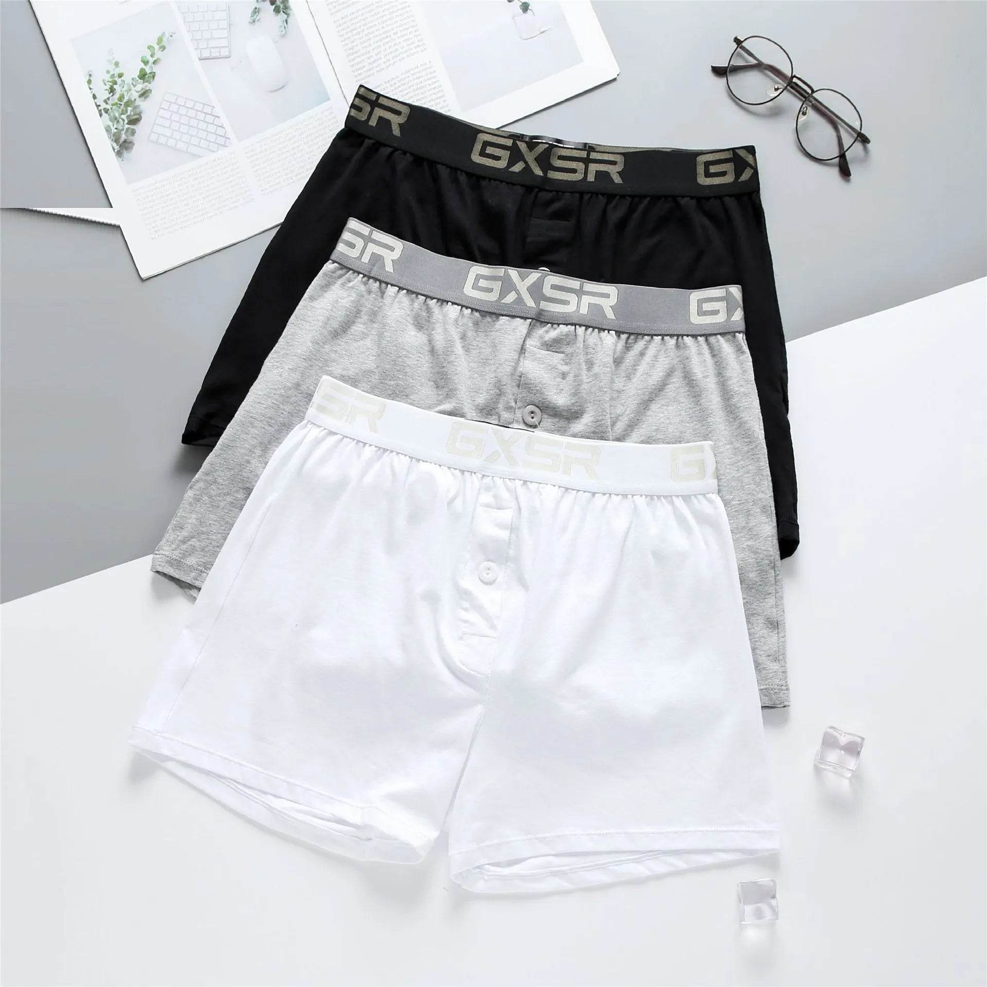 Men's Home Low Waist Pure Cotton Boxer short Breathable Underwear - Velora