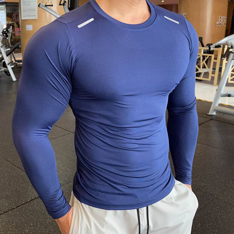 Muscle Fitted Elastic Long sleeve Running Workout Gym T-shirt for men - Velora
