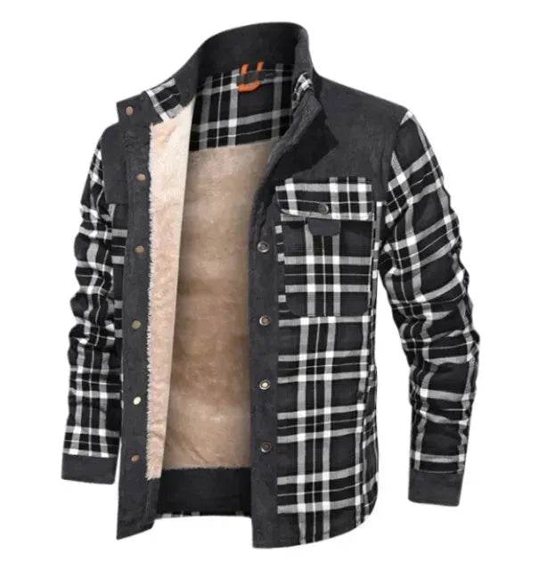 Autumn Winter Men's Cotton Coat with Fleece Lining - Velora