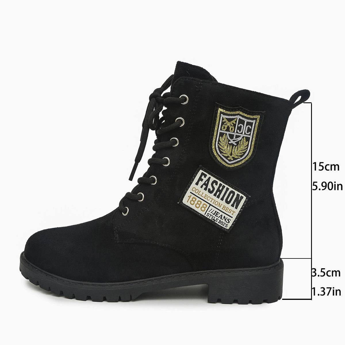 Fashion Lace-up Chunky Heels Boots Winter Round Toe Shoes For Women - Velora