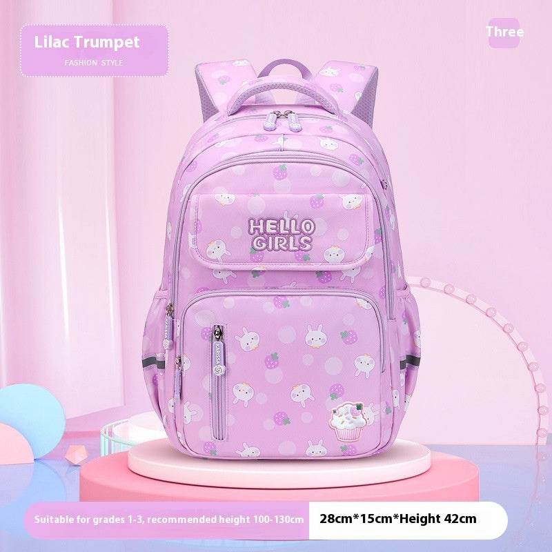 6-12-year-old Primary School Children Girls Backpack Large Capacity Schoolbag - Velora